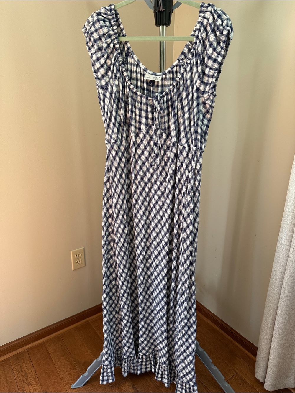 Vintage Thread Blue and White Plaid Women’s Maxi Dress